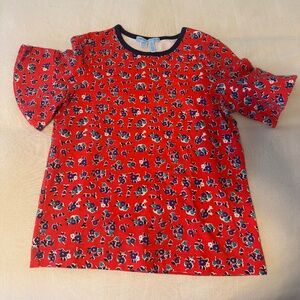 Red floral Draper James top